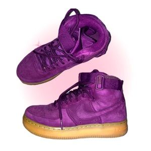 Nike Air Force 1 Purple Suede Brown Sole